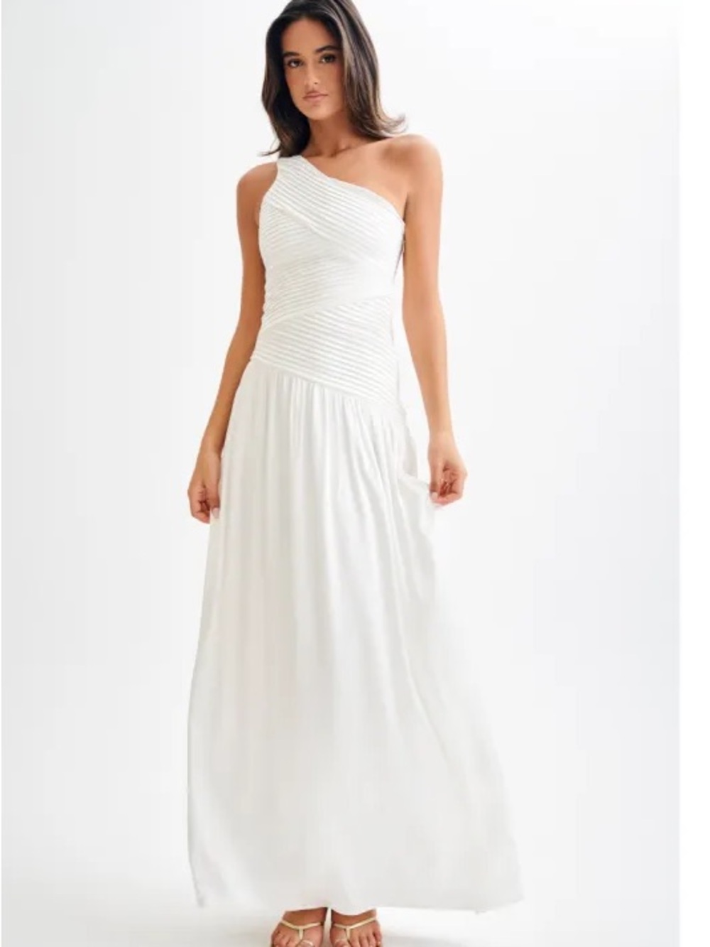 NWT Meshki White One-Shoulder Maxi Dress